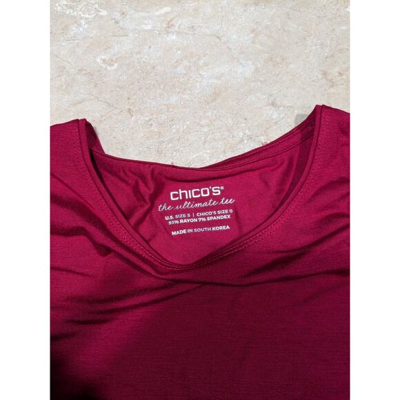 Chicos Red Long Sleeve Top - Picture 3 of 4